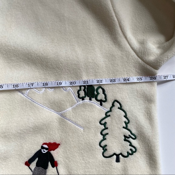 R&R vintage women’s lightweight fleece button cardigan embroidered skiers - L - Picture 10 of 12
